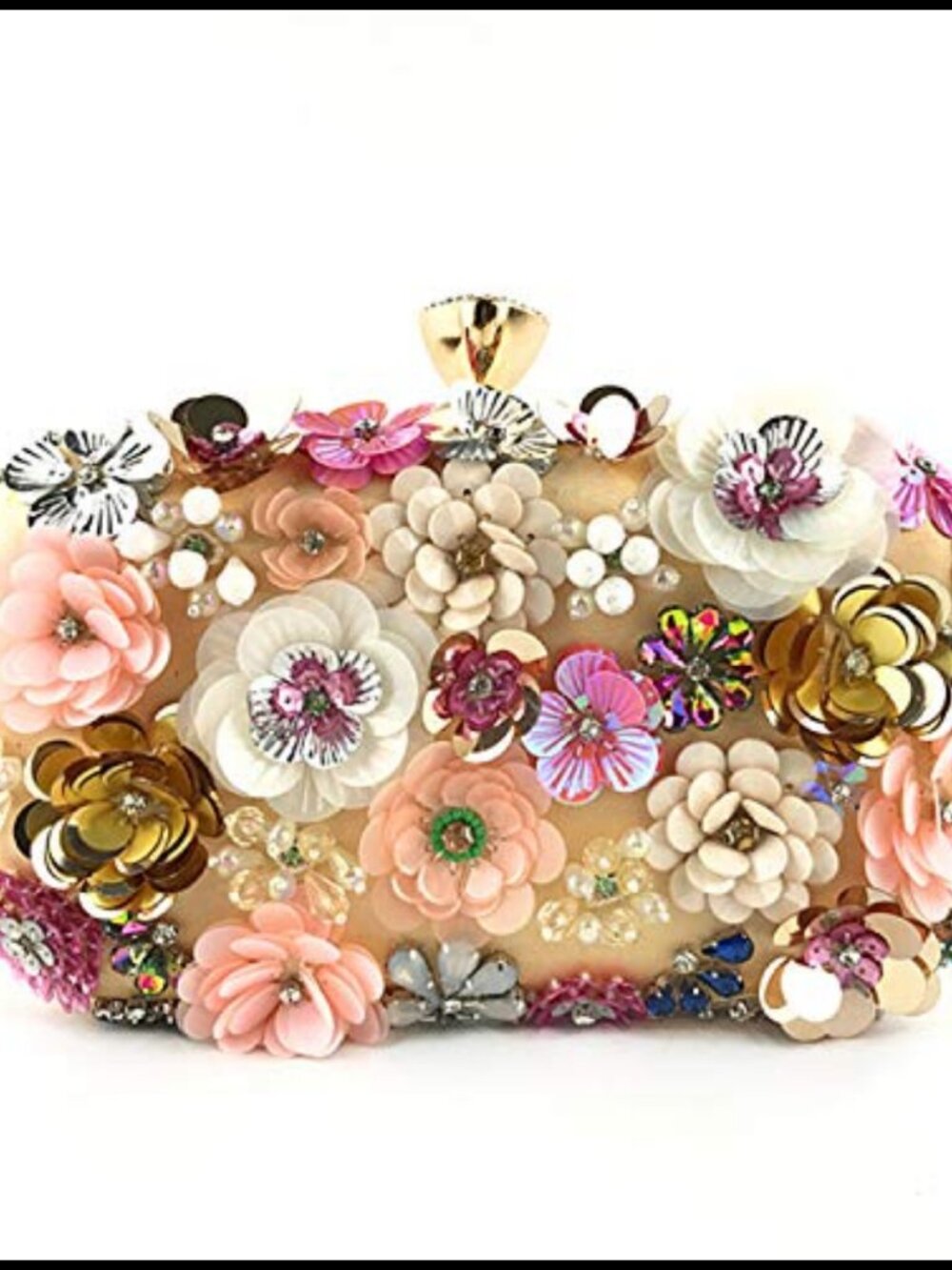 Women's Floral Evening Clutch with Chain Strap Shoulder Bag